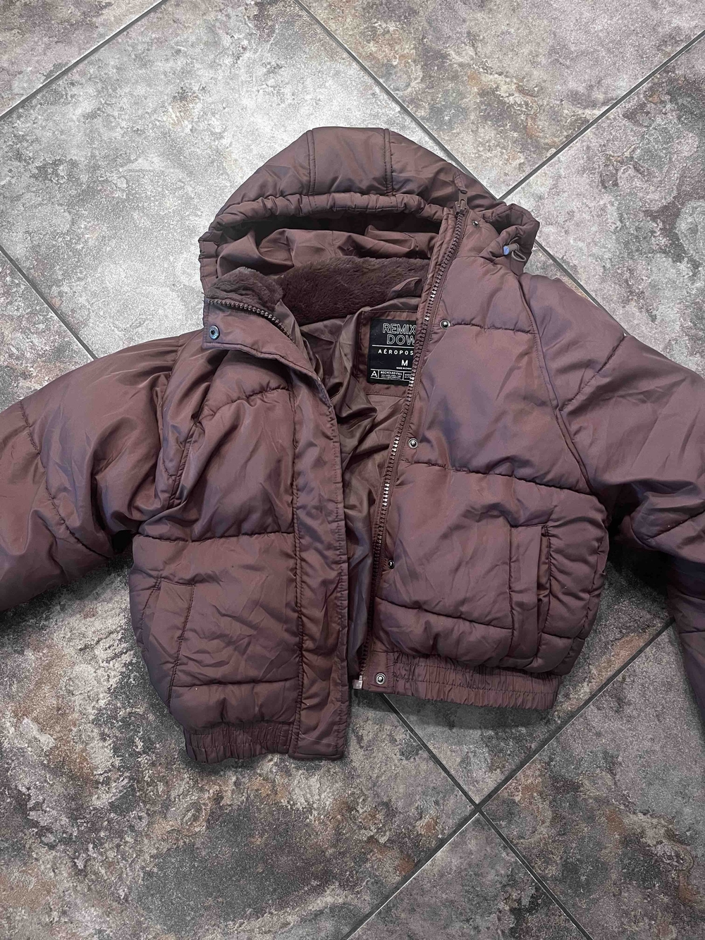 Aeropostale Remixed Down Jacket in Brown